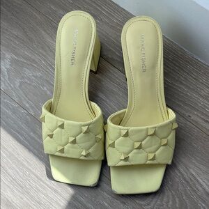 Marc Fisher Light Yellow Woven Heels